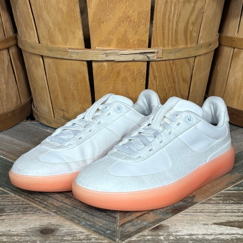 Lululemon Cityverse White Leather Juicy Peach Comfort Sneakers Womens Size 8 - Picture 3 of 12